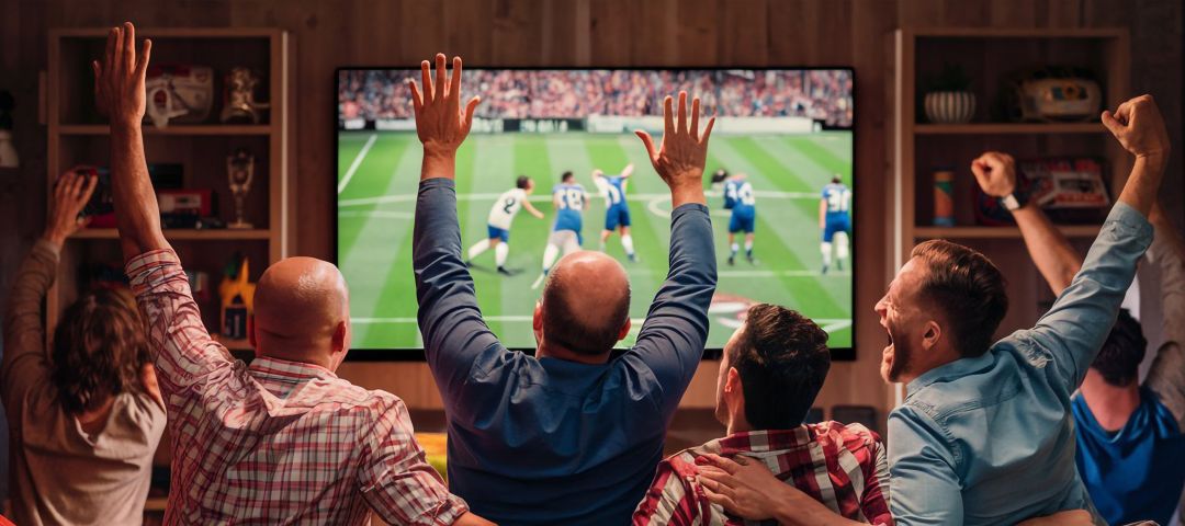 Group Watching Sports on TV