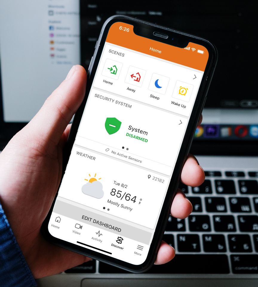 Alarm.com App Screen