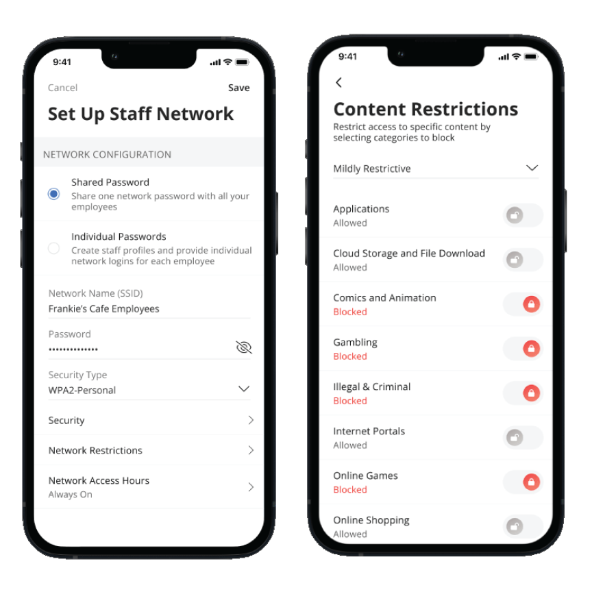 Content Restrictions Screen