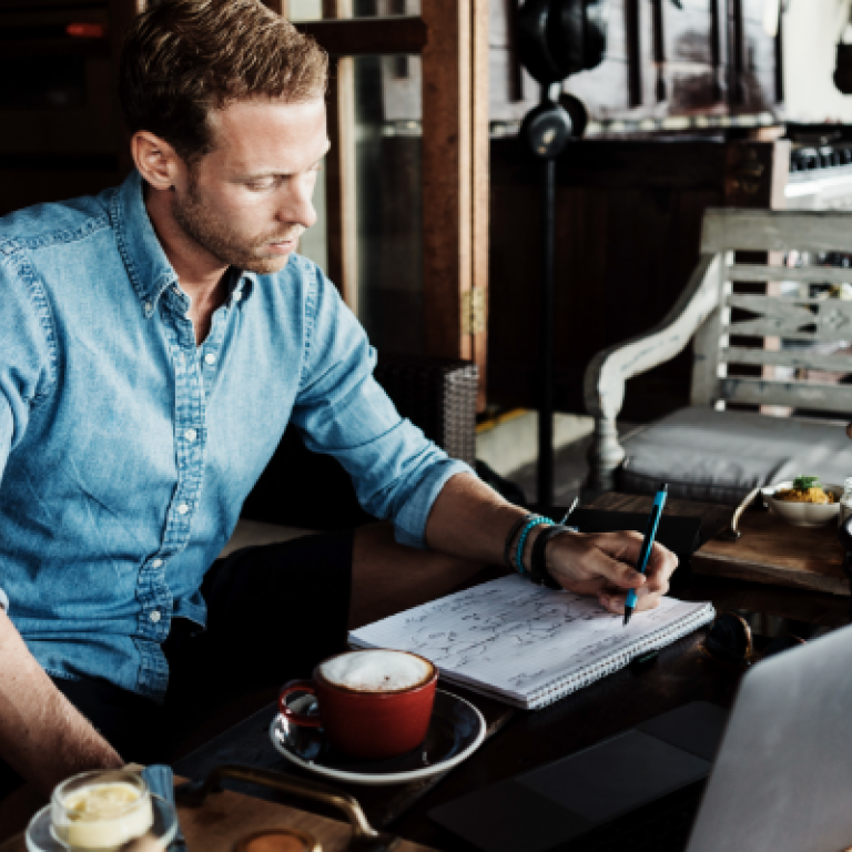 Man working at Coffee Shop